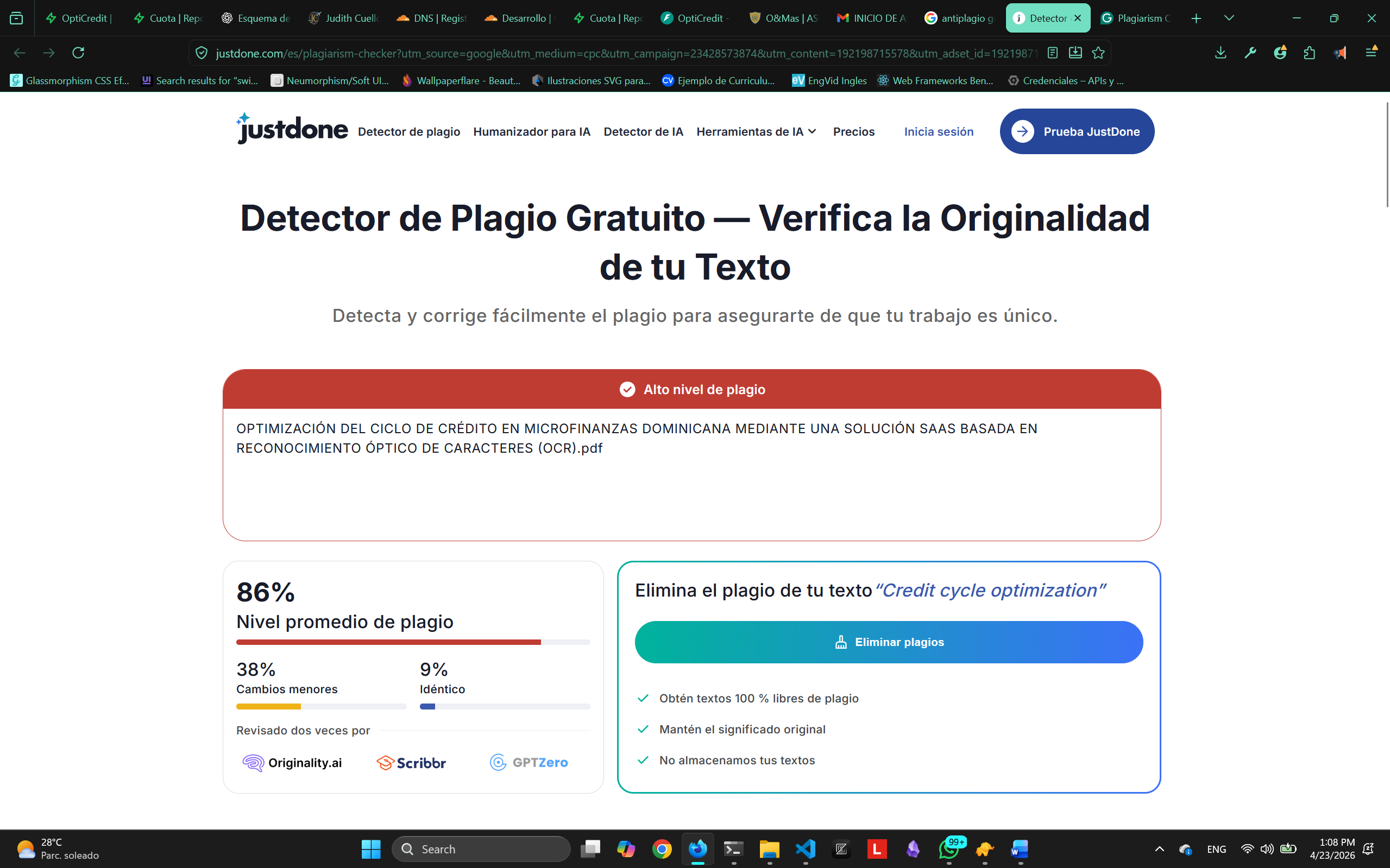 Pantalla de estado del préstamo